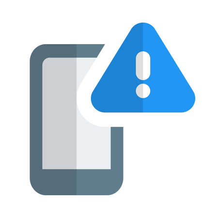 Mobile phone with triangular exclamation mark notificationのイラスト素材