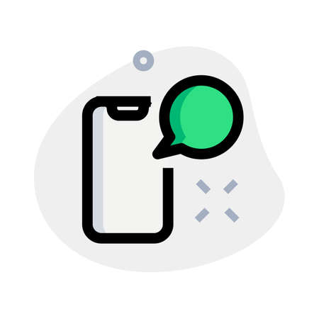 Online chatting on phone messenger having speech bubbleのイラスト素材