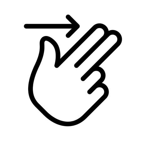 Two finger right direction swipe function layoutのイラスト素材