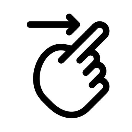 Touchscreen with right side slide isolaed on white backgroundのイラスト素材