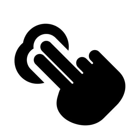 Two fingers tap access isolated on white backgroundのイラスト素材