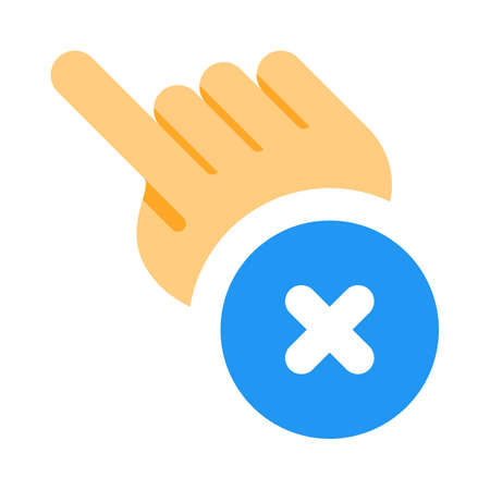 Click on cancel or close with finger touchのイラスト素材