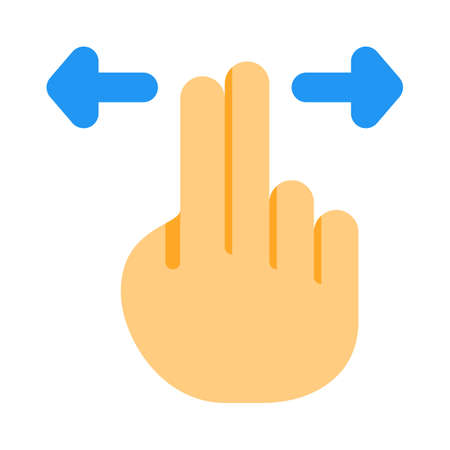 Two finger left and right direction slide function layoutのイラスト素材