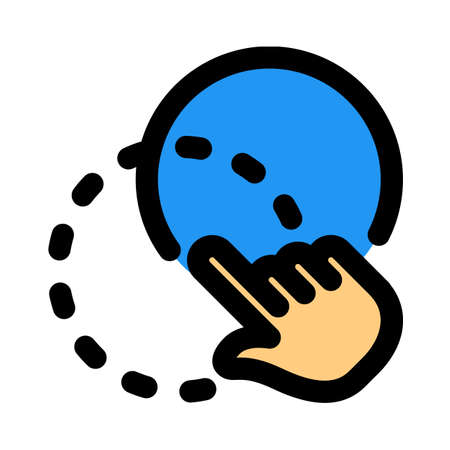 Circle touch with finger from one place to another placeのイラスト素材