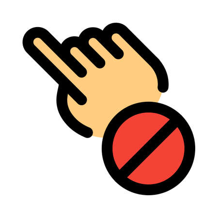 Touchscreen blocked with crossed sign isolated on white backgroundのイラスト素材