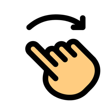 Swipe to right with single touch isolated on white backgroundのイラスト素材