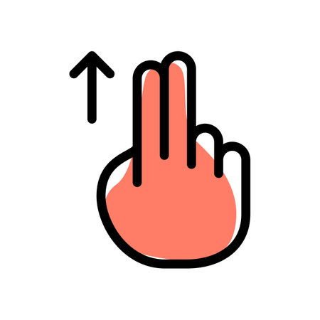 Two finger up direction swipe function layoutのイラスト素材