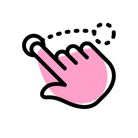 Press and slide lift side with single finger touchのイラスト素材