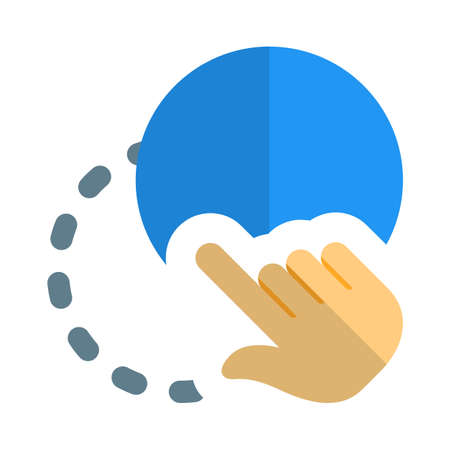 Circle touch with finger from one place to another placeのイラスト素材
