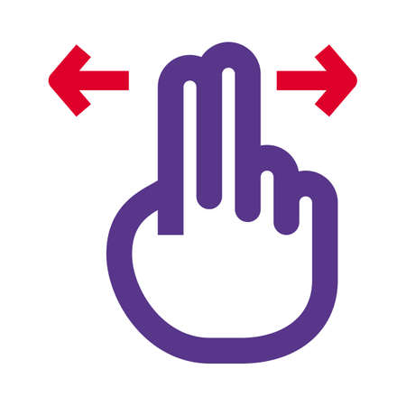 Two finger left and right direction slide function layoutのイラスト素材