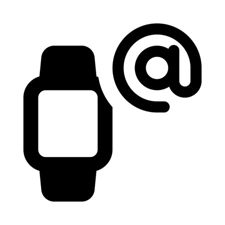 Viewing email on smartwatch with at signのイラスト素材