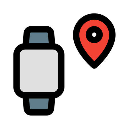 Modern smartwatch with inbuilt gps functionality - location pinのイラスト素材