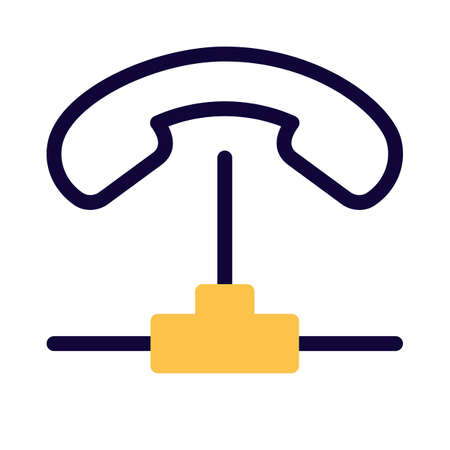 Landline phone network with multiple merge lineのイラスト素材