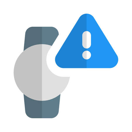 Critical battery notification alert on smartwatch layoutのイラスト素材