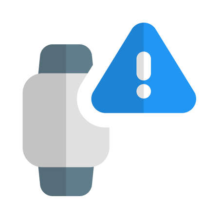 Critical battery alert notification on smartwatch layoutのイラスト素材