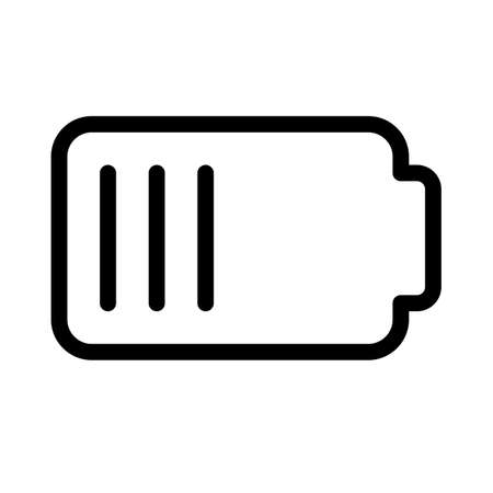 Medium battery power level indication isolated on a white backgroundのイラスト素材