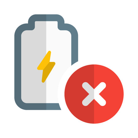 Battery removed or damaged logotype isolated on white background