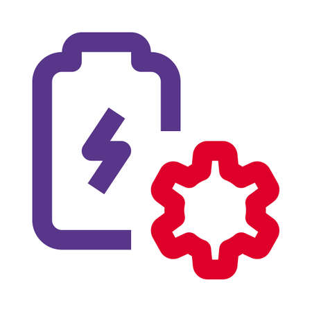 Battery setting with cog wheel logotype layoutのイラスト素材