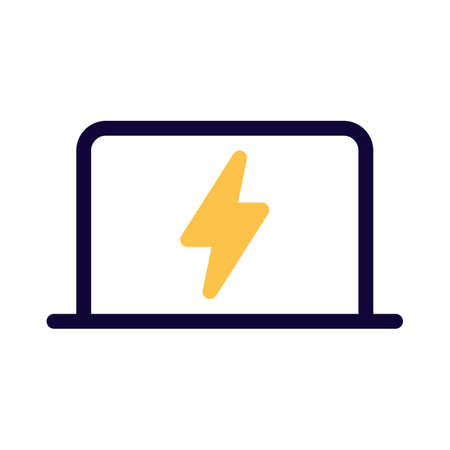 Laptop power indicator of bolt logotype layoutのイラスト素材