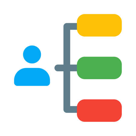 Businessman vertical hierarchy layout flow chart diagramのイラスト素材