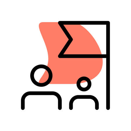 Businessman reaching the milestone with flag postのイラスト素材