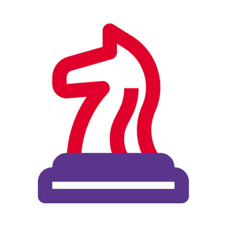Chess horse piece isolated on a white backgroundのイラスト素材
