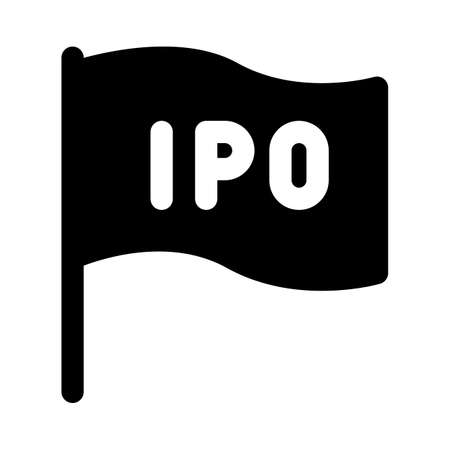 Flagship ipo of company waving in stock marketのイラスト素材
