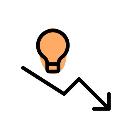 Lamp and down arrow isolated on a white backgroundのイラスト素材