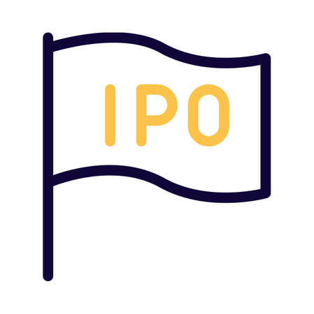 Flagship ipo of company waving in stock marketのイラスト素材