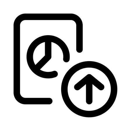 Pie chart file uploaded on an online serverのイラスト素材