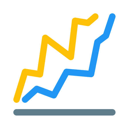Variable line chart plotted with a comparison graphのイラスト素材