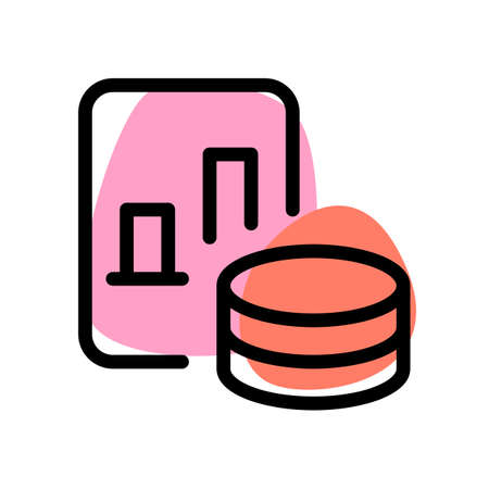 Bar chart archive storage on local serverのイラスト素材