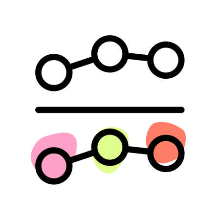Comparing a dot chart graph isolated on white right nowのイラスト素材