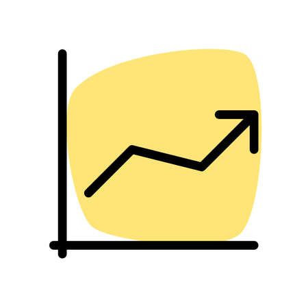 Variable line chart plotted isolated on a white backgroundのイラスト素材