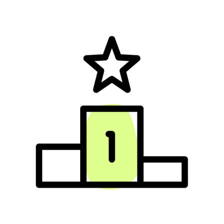 Podium for the first place winner star logotypeのイラスト素材