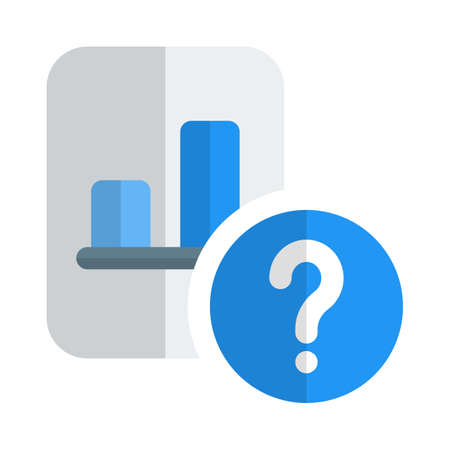 Bar chart with an unknown information question markのイラスト素材
