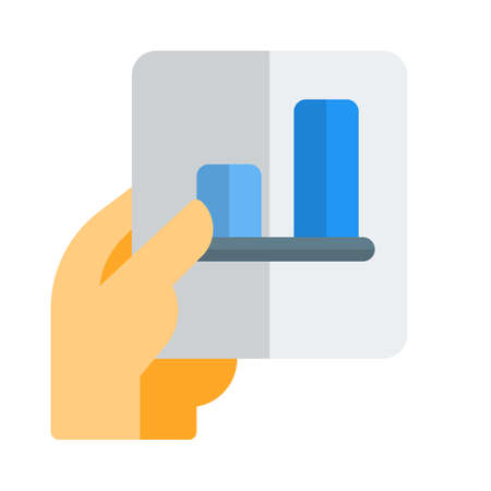 Bar graph chart handed over to coworkersのイラスト素材