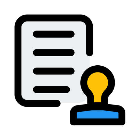 File and stamp isolated on a white backgroundのイラスト素材