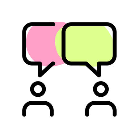 Discussion for company growth between two employeesのイラスト素材