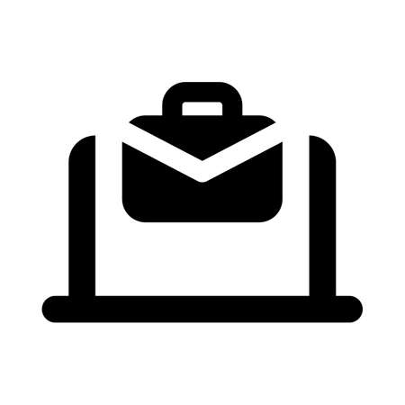 Job portal viewed on a laptop computerのイラスト素材