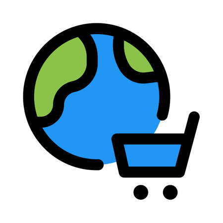 Online shopping with worldwide shipping servicesのイラスト素材