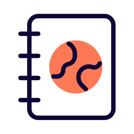 Geography study material on a spiral notebookのイラスト素材