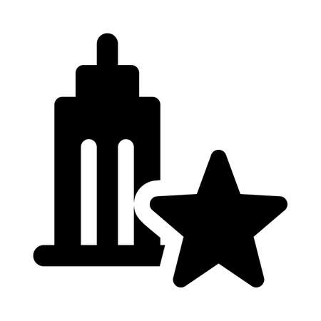 Stared tall tower building isolated on a white backgroundのイラスト素材