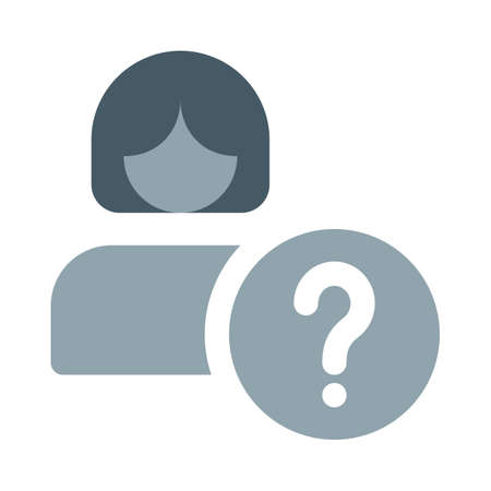 Woman with question mark, concept of receptionist for queriesのイラスト素材