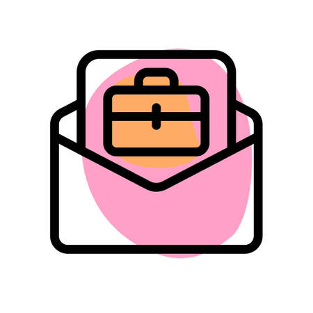 Invitation letter in an envelope for personal round interviewのイラスト素材