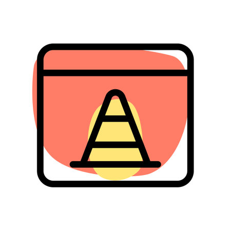 Website with traffic cone for driving training web pageのイラスト素材