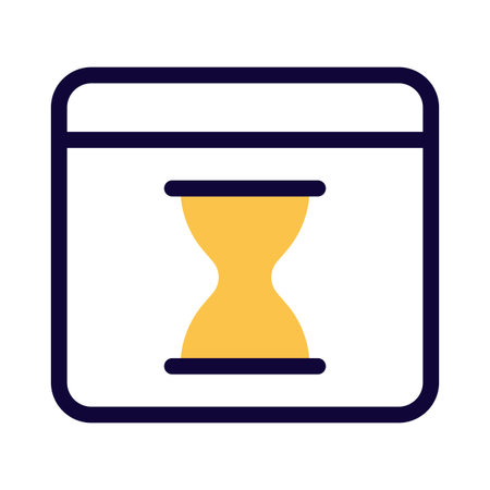 Landing page web browser template with hourglass timer logotype