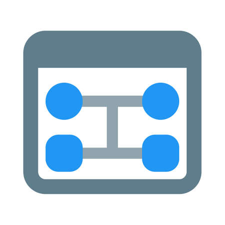 Team hierarchy flowchart on a web browserのイラスト素材