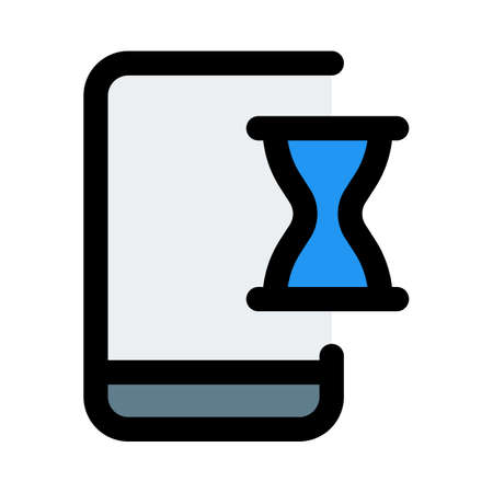 Timer function on smartphone like sand timer logotypeのイラスト素材