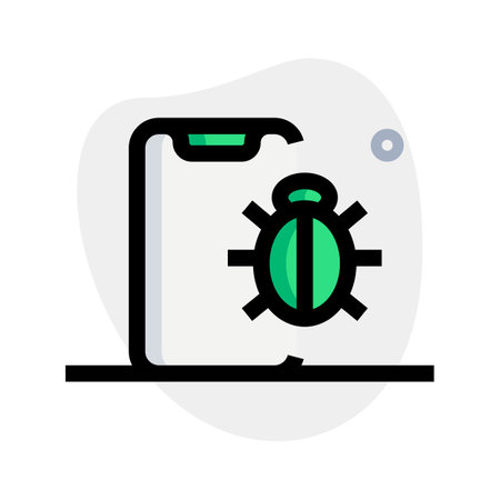 Bug in a smartphone with no patchesのイラスト素材